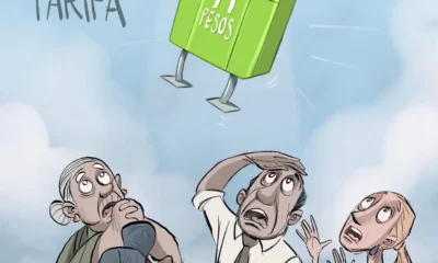 Cartón de Qucho sobre la nueva tarifa del transporte