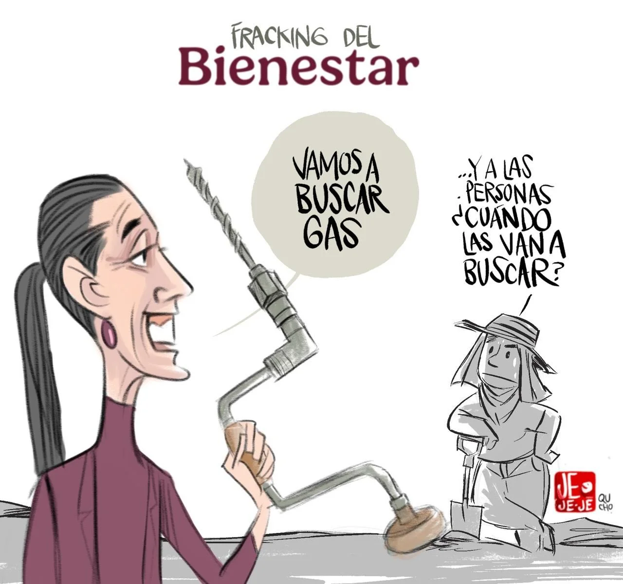 Cartón de Qucho sobre la Presidenta Claudia Sheinbaum