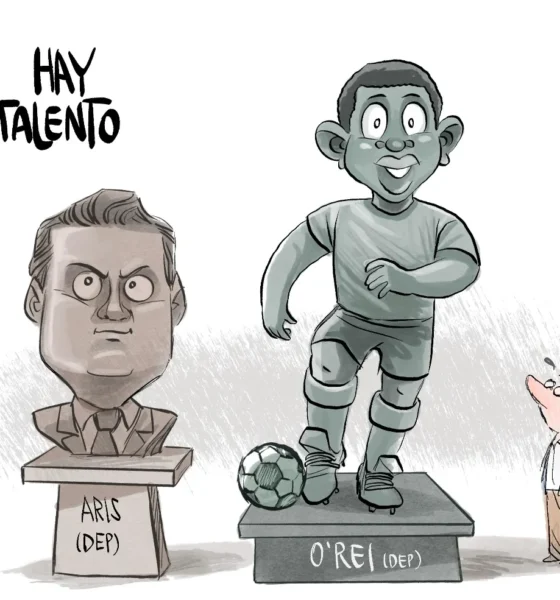 Cartón de Qucho sobre las esculturas de Jalisco