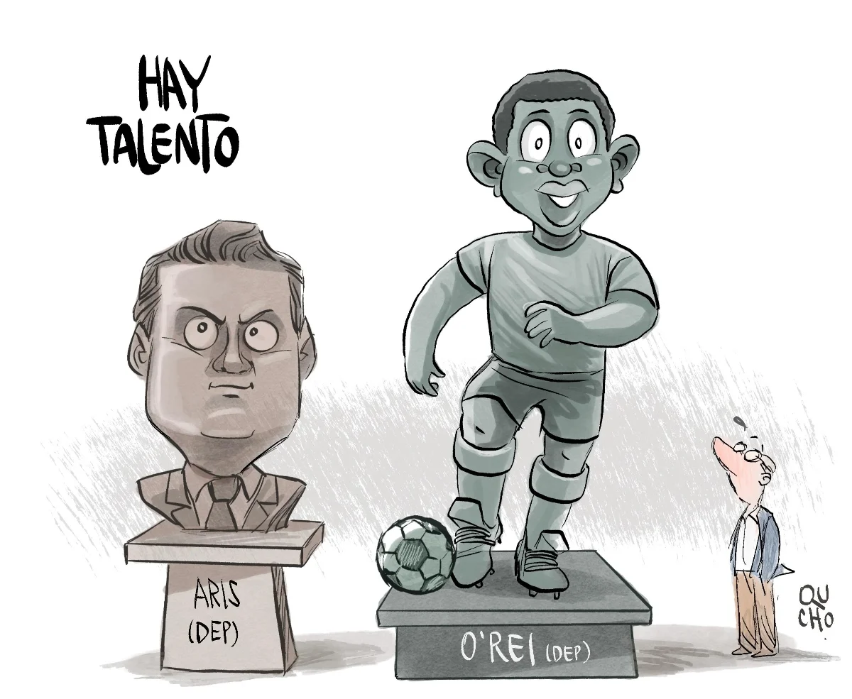 Cartón de Qucho sobre las esculturas de Jalisco