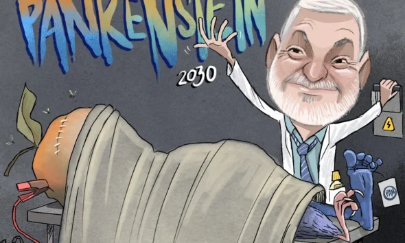 Cartón de Qucho dedicado a Emilio González