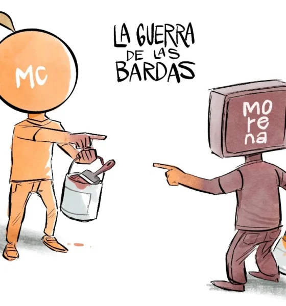 Cartón de Qucho sobre la pinta de bardas