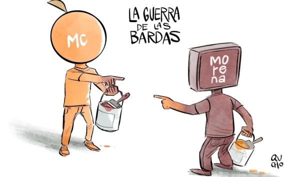 Cartón de Qucho sobre la pinta de bardas
