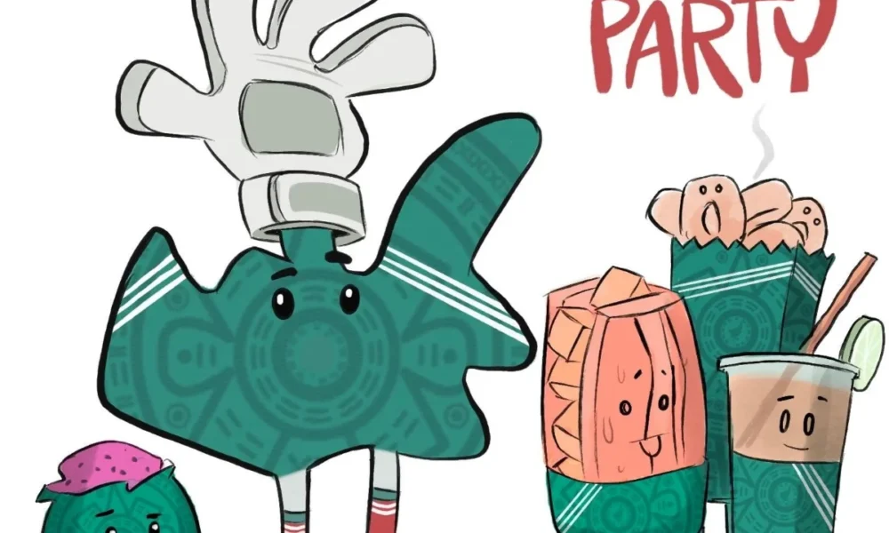 Cartón de Qucho sobre el modo party
