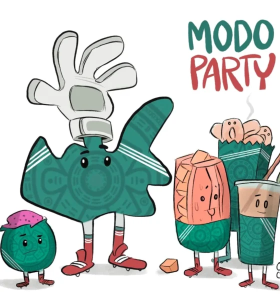 Cartón de Qucho sobre el modo party