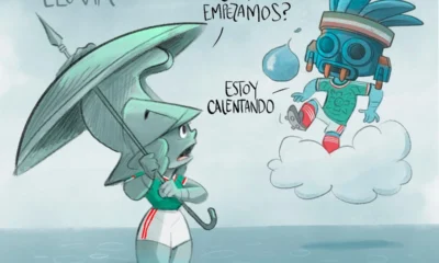 Cartón de Qucho sobre las lluvias