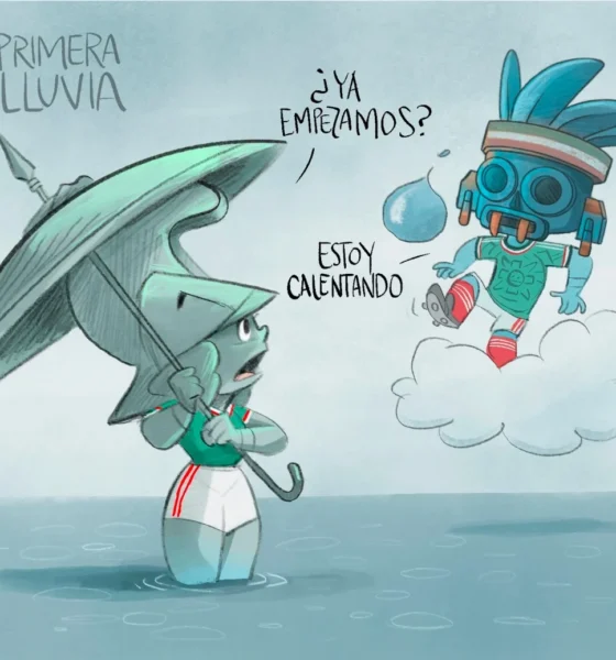 Cartón de Qucho sobre las lluvias