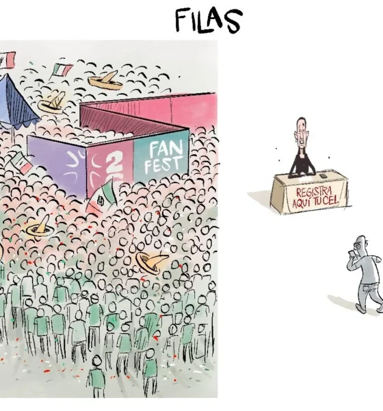 Cartón de Qucho sobre el FIFA Fan Fest