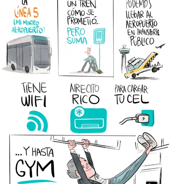 Qucho Monero dedica su cartón a la nueva Línea 5