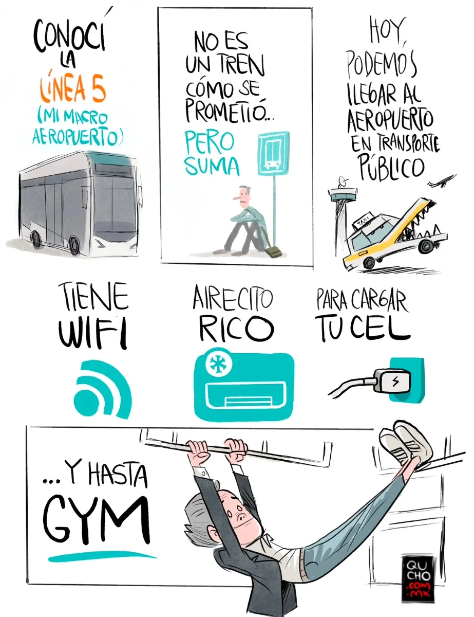 Qucho Monero dedica su cartón a la nueva Línea 5