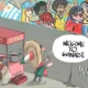 Cartón de Qucho Monero sobre las vallas del Mundial