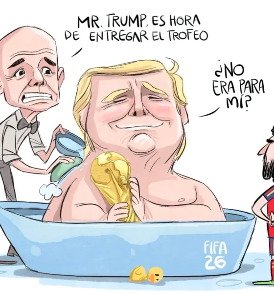 Cartón de Qucho sobre el triunfo de España en el Mundial
