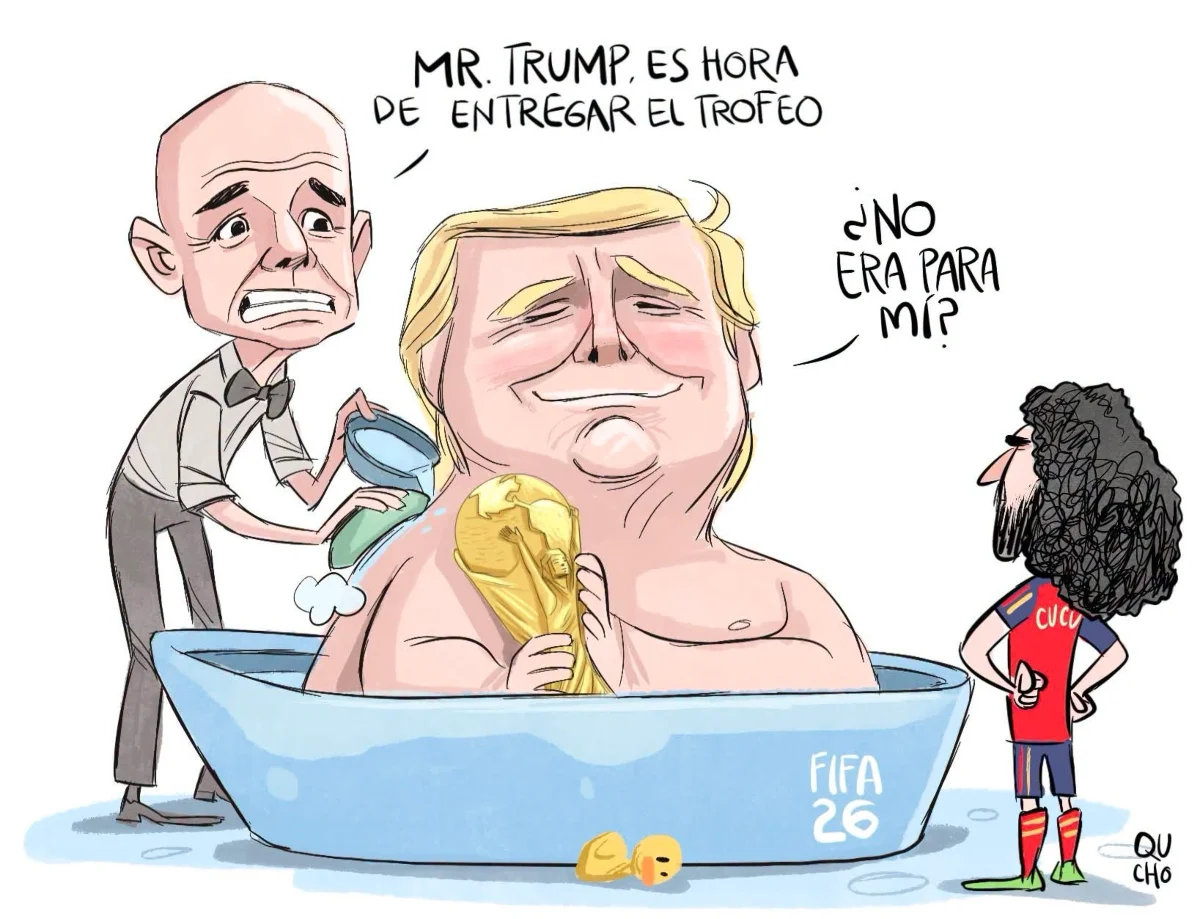 Cartón de Qucho sobre el triunfo de España en el Mundial
