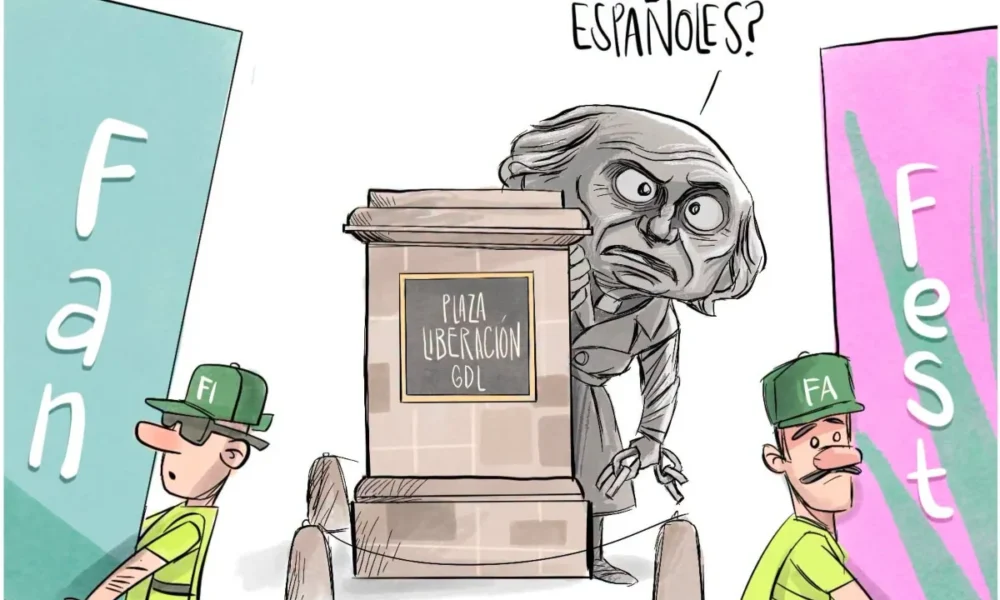 Cartón de Qucho sobre el desmontaje del FIFA Fan Fest