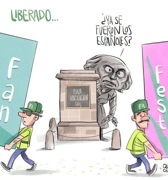 Cartón de Qucho sobre el desmontaje del FIFA Fan Fest