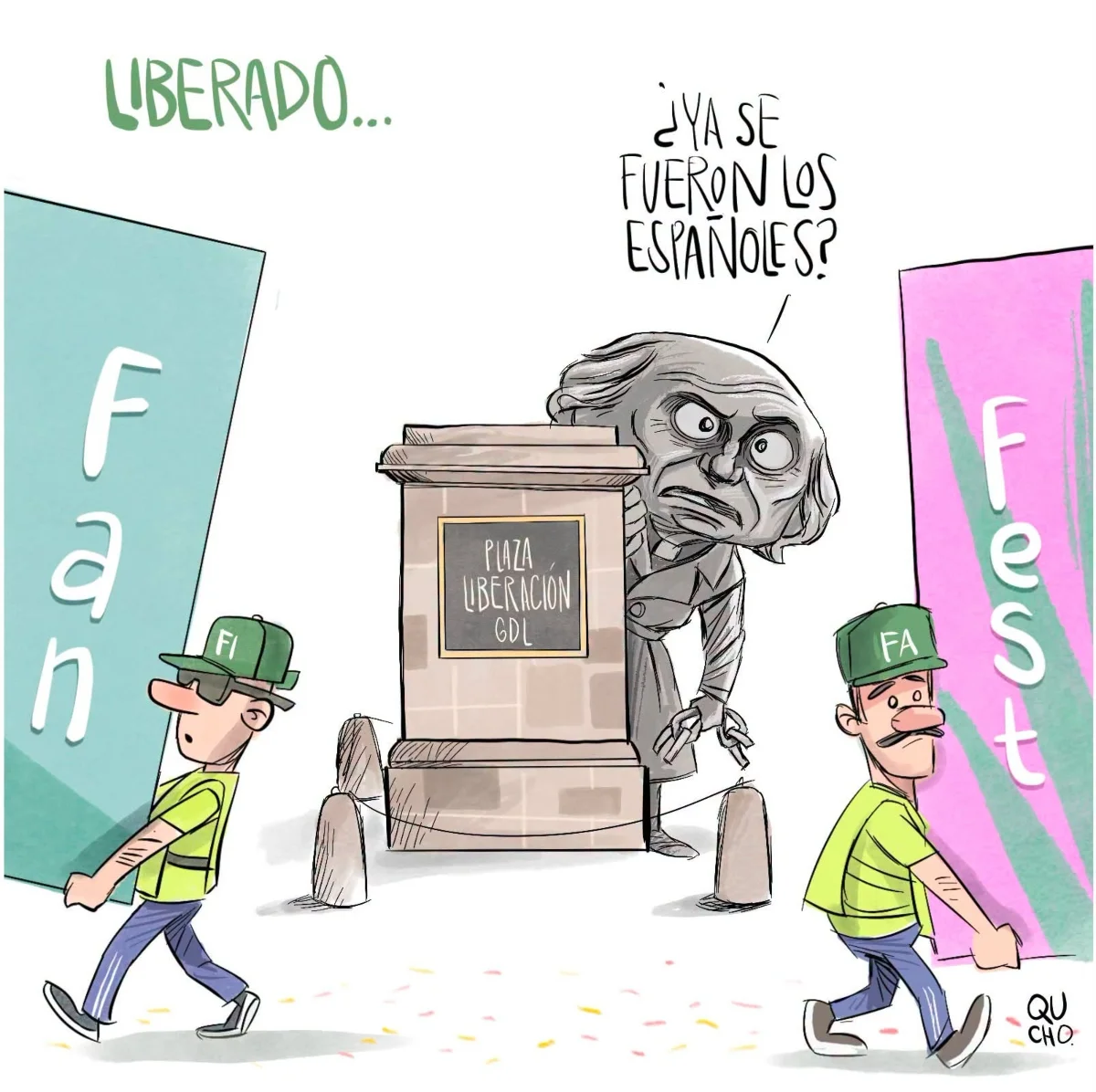 Cartón de Qucho sobre el desmontaje del FIFA Fan Fest