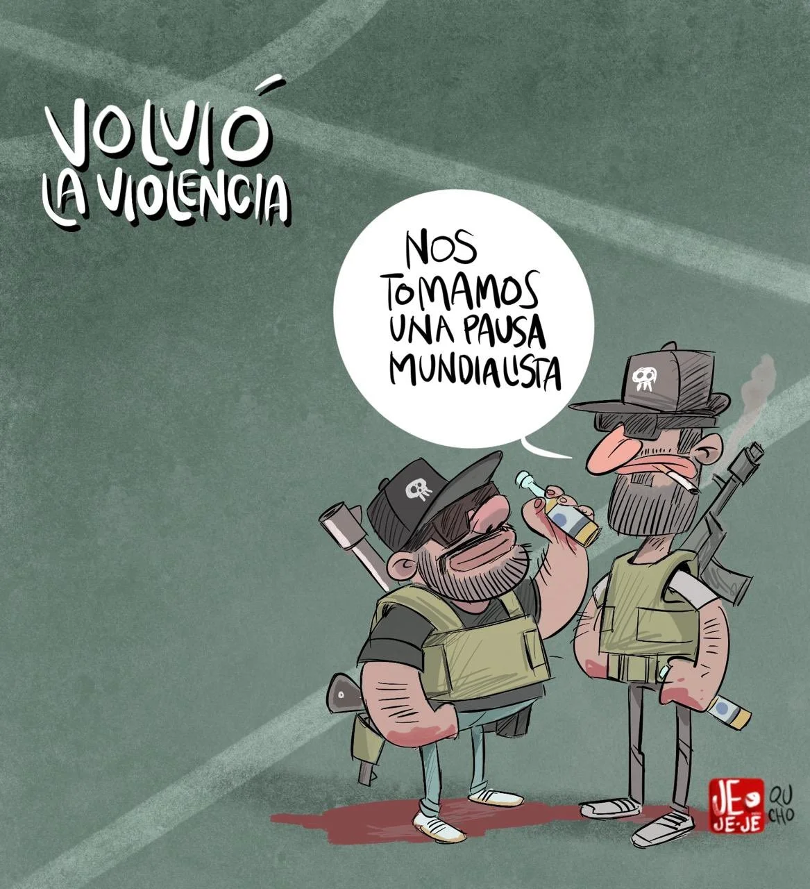 Cartón de Qucho sobre el regreso de la violencia