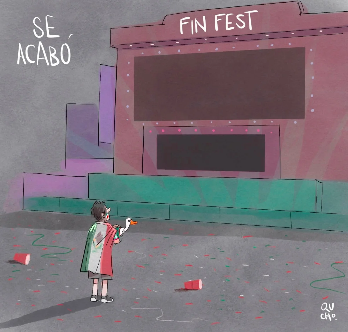 Cartón de Qucho sobre la derrota de México vs Portugal
