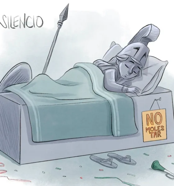 Cartón de Qucho sobre La Minerva