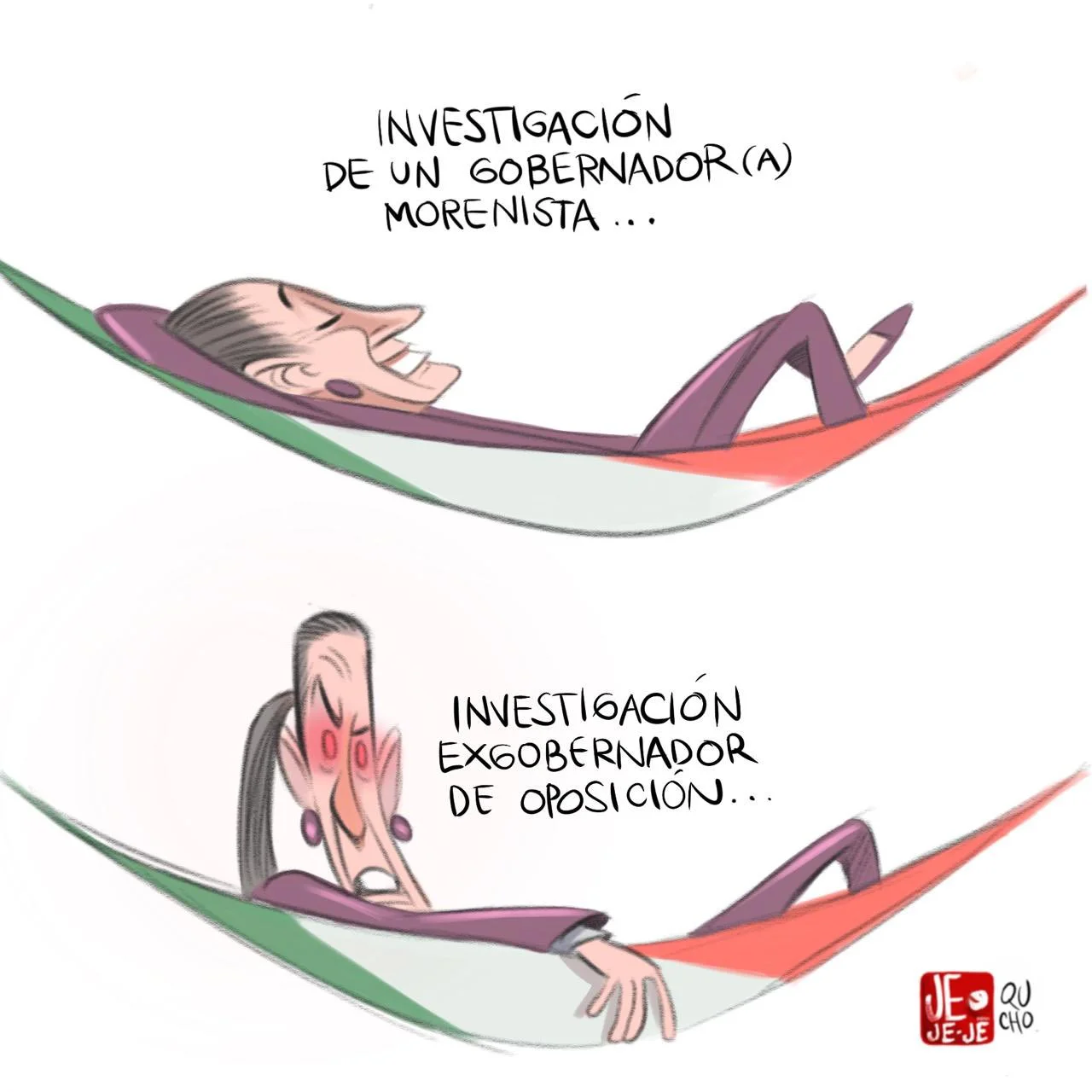 Qucho Monero dedica su cartón a Claudia Sheinbaum