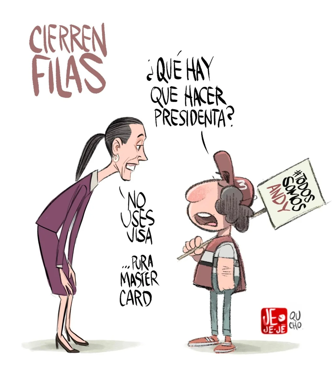 Qucho Monero dedica su cartón a las manifestaciones pro Andy