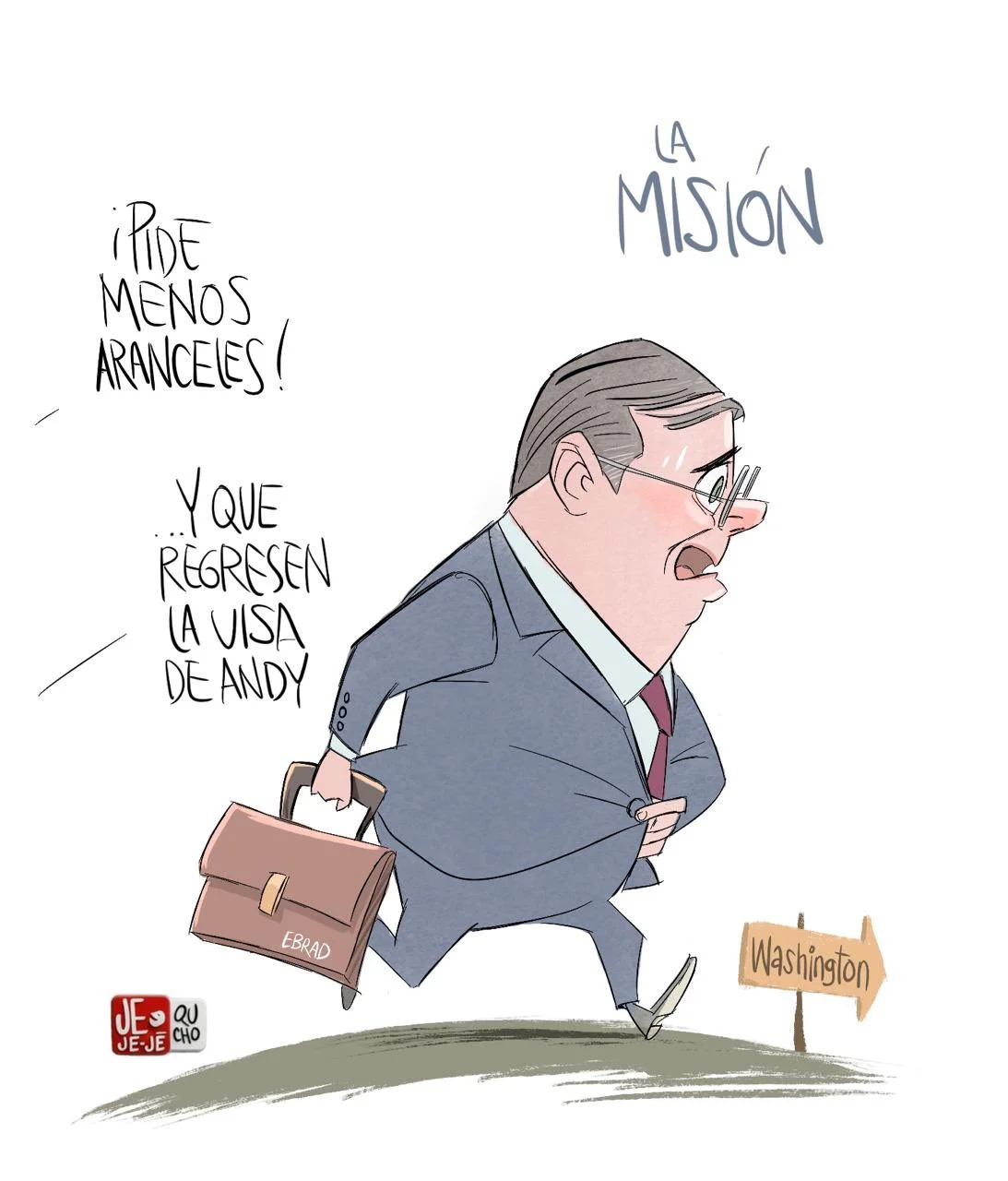 Cartón de Qucho Monero sobre Marcelo Ebrard