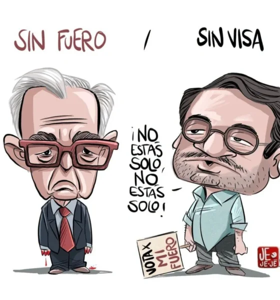 Qucho Monero dedica su cartón a Rubén Rocha Moya y Andy López Beltrán