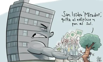 Cartón de Qucho Monero dedicado a Mirador de San Isidro