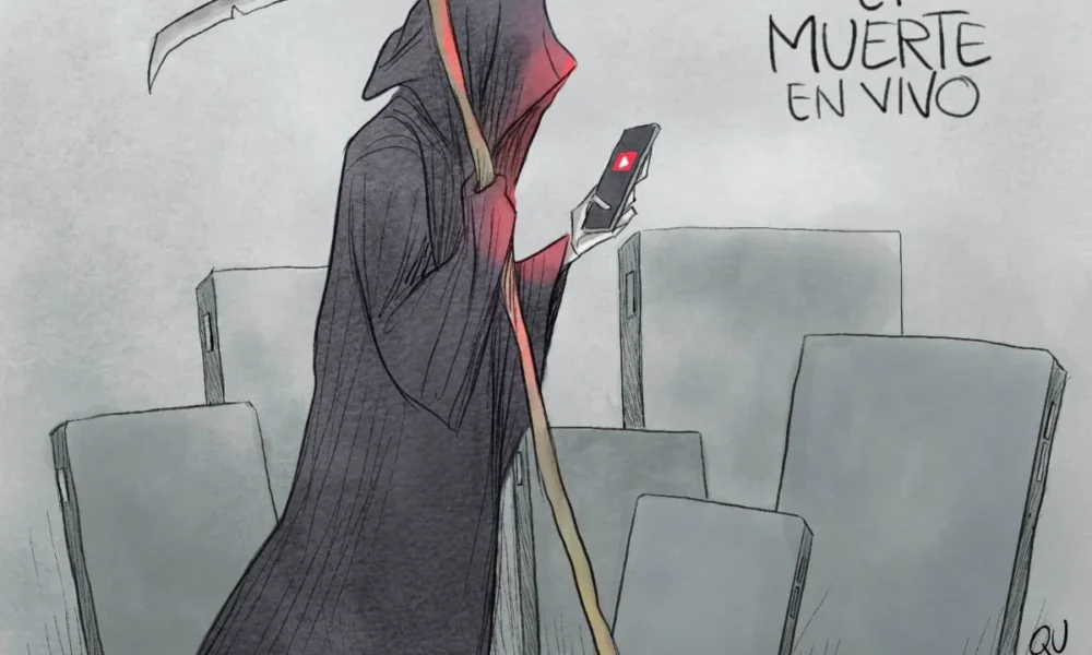 Cartón de Qucho sobre el asesinato de influencer
