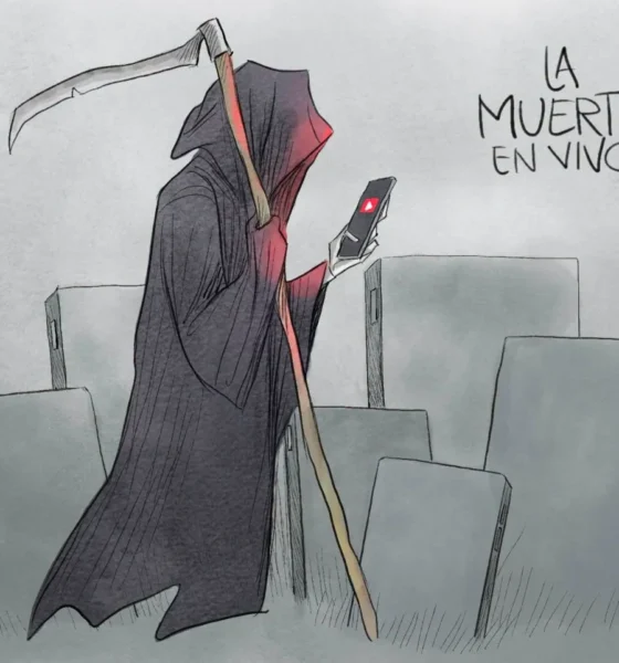 Cartón de Qucho sobre el asesinato de influencer