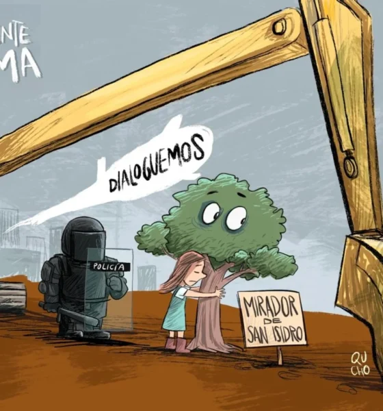 Cartón de Qucho sobre la crisis en Mirador de San Isidro