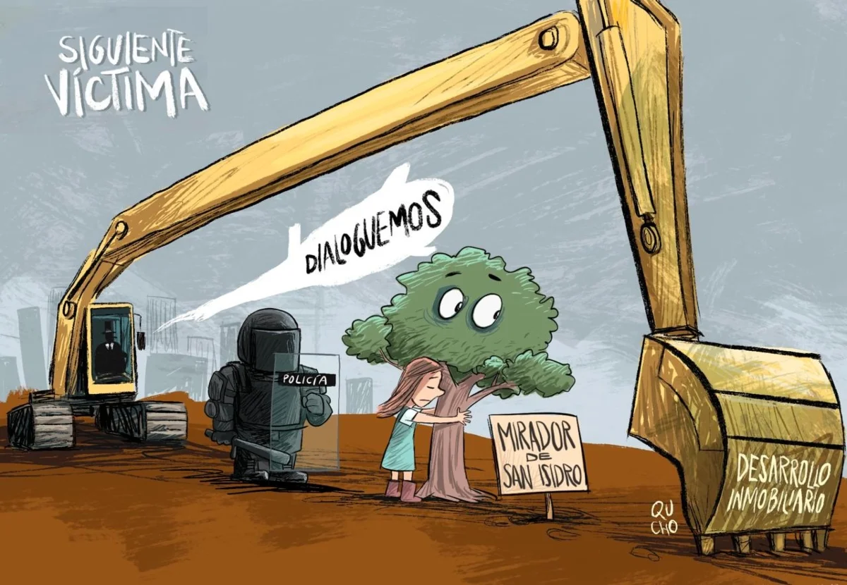Cartón de Qucho sobre la crisis en Mirador de San Isidro