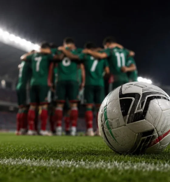 Futbolistas de la Selección Mexicana Sub-23 celebran su clasificación a las semifinales de Santo Domingo 2026.