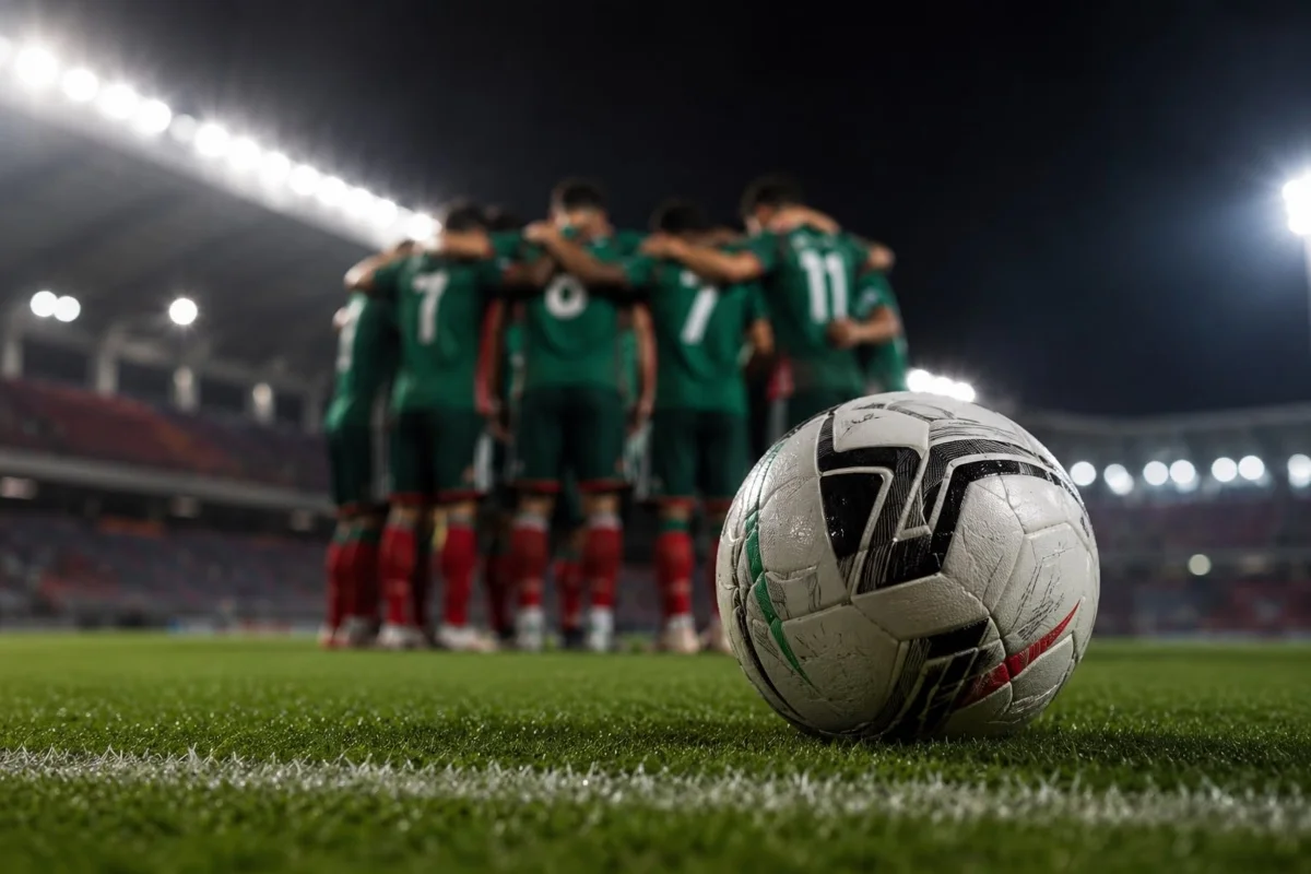 Futbolistas de la Selección Mexicana Sub-23 celebran su clasificación a las semifinales de Santo Domingo 2026.