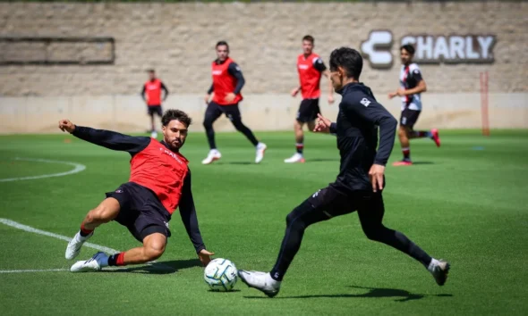 Jugadores de Atlas previo al partido contra Xolos de Tijuana en el Apertura 2026