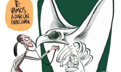 Cartón de Qucho sobre el IMSS