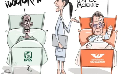 Cartón de Qucho Monero sobre los enfermos: IMSS y Pablo Lemus