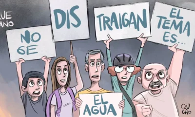 Cartón de Qucho Monero sobre la segunda Marcha por la Calidad del Agua en Guadalajara