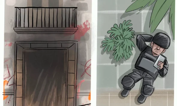 Cartón de Qucho Monero sobre los disturbios en Palacio de Gobierno
