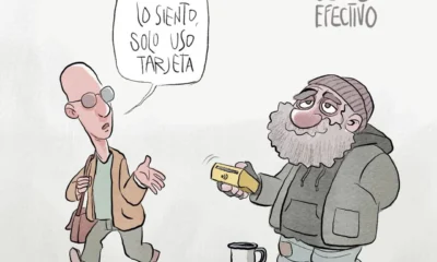Cartón de Qucho sobre la nueva ley sobre el efectivo en México