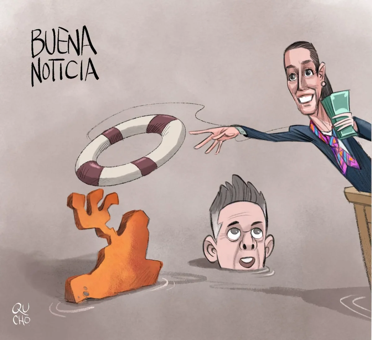 Cartón de Qucho sobre Claudia Sheinbaum