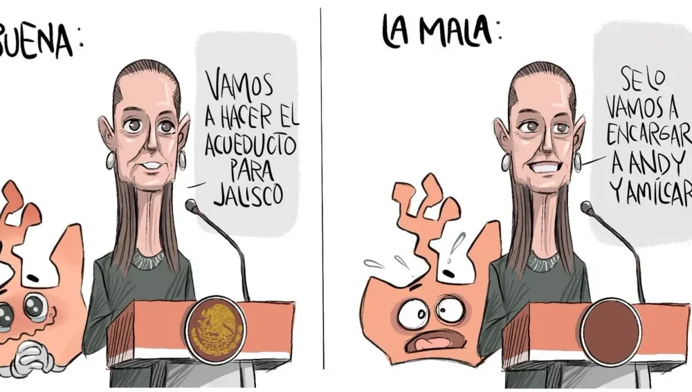 Cartón de Qucho Monero sobra la Presidenta Claudia Sheinbaum