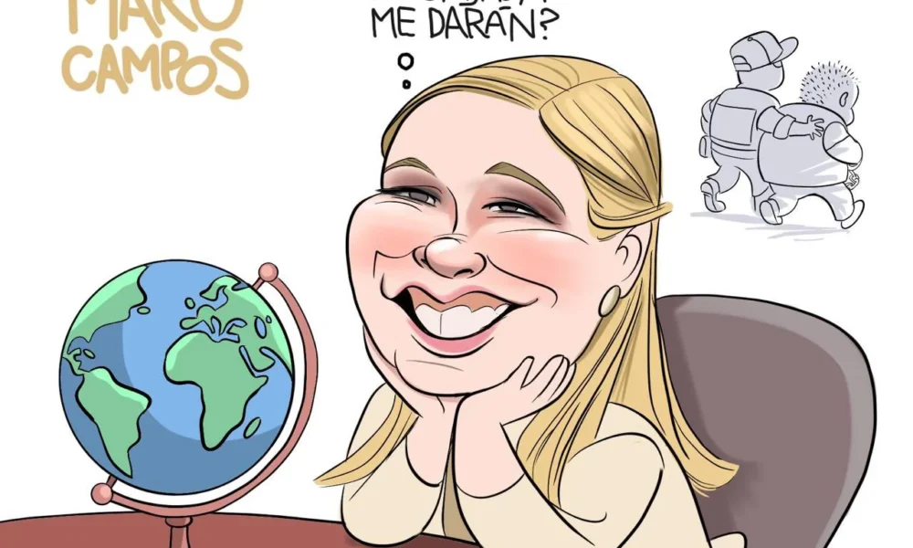 Cartón de Qucho sobre Maru Campos