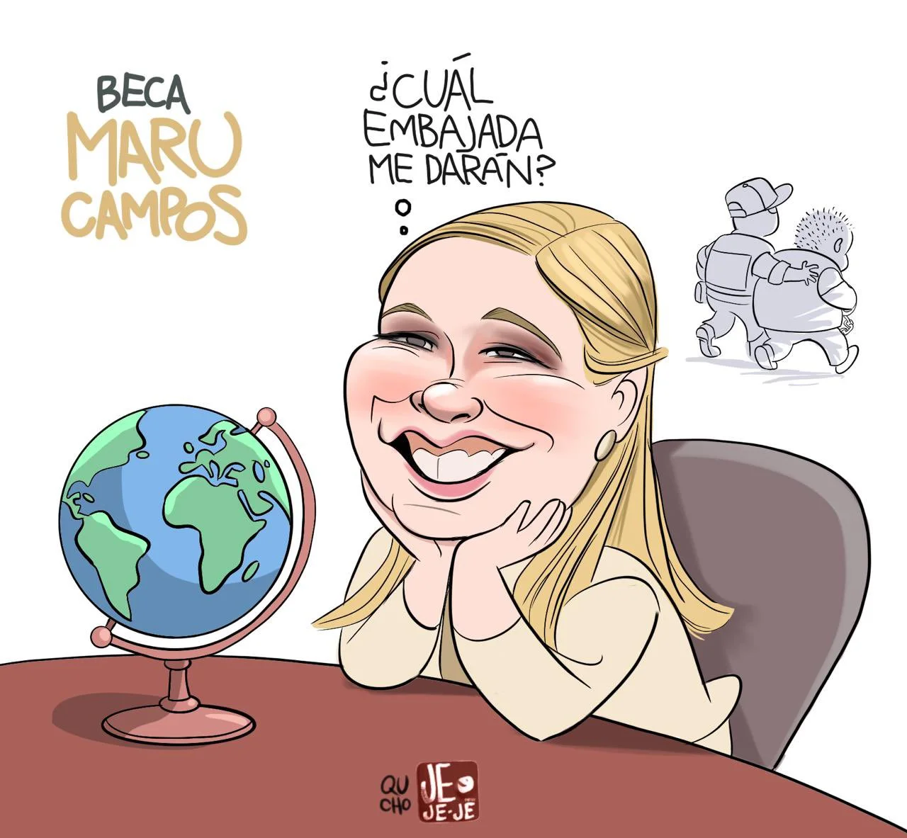 Cartón de Qucho sobre Maru Campos