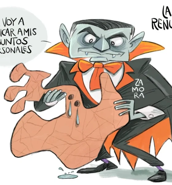 Cartón de Qucho Monero sobre Salvador Zamora