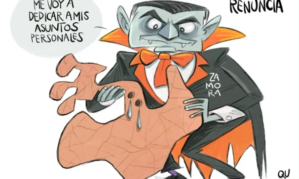 Cartón de Qucho Monero sobre Salvador Zamora