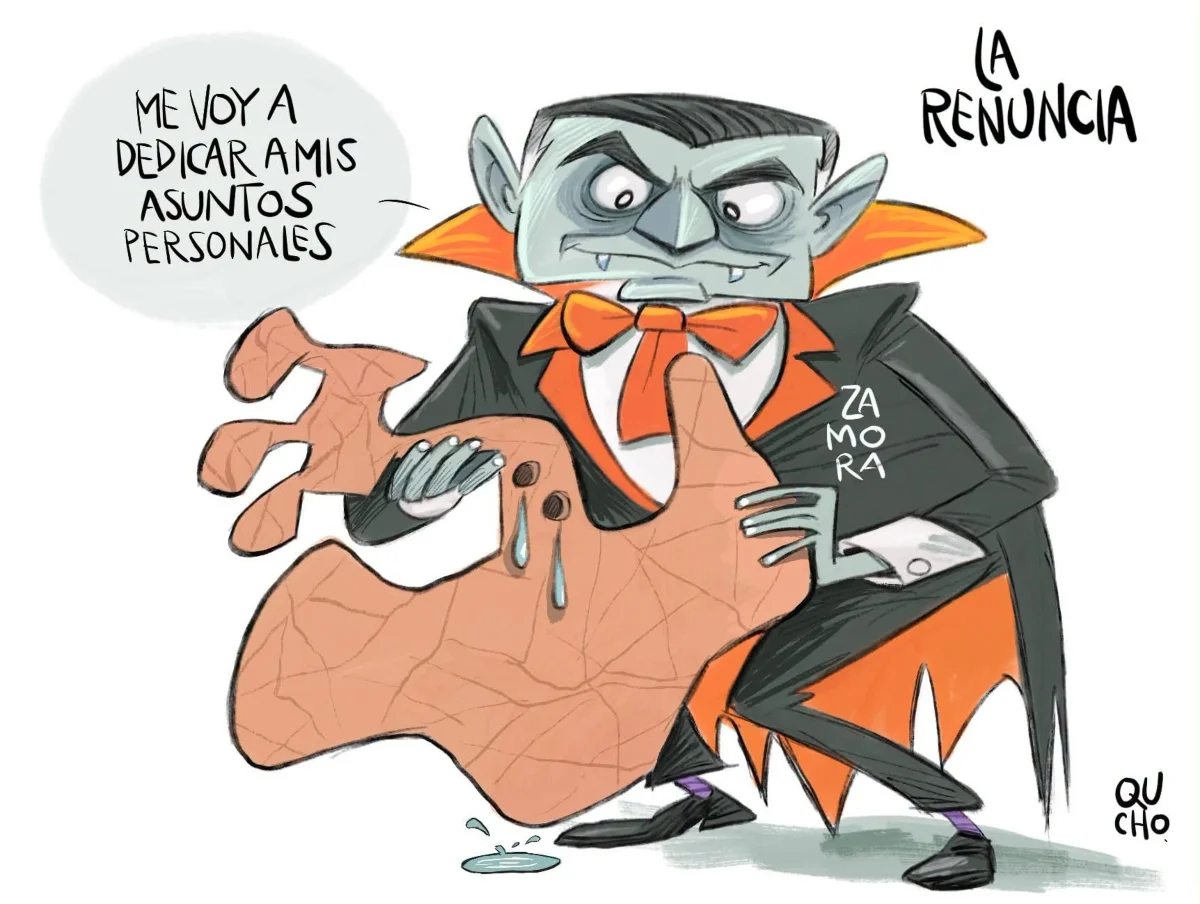 Cartón de Qucho Monero sobre Salvador Zamora